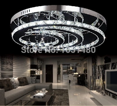 new modern round stainless steel k9 crystal led chandelier lamp lustre home lighting dia800*h400mm [led-chandelier-4991]