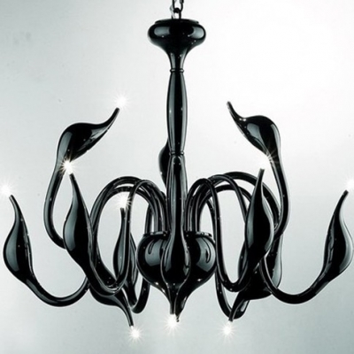 12 lights fashion swan black chandelier modern lamp ,red/black/white/silver,swan light 110v/220v [modern-chandelier-5830]