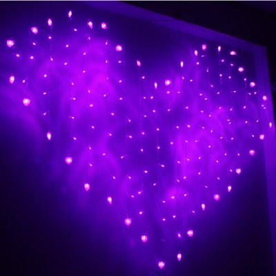 2015 novelty romance flasher holiday decoration 2m x 1.6m heart led curtain lights string christmas valentine's wedding 220v eu [led-string-light-3578]