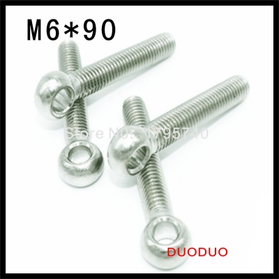 20pcs m6*90 m6 x90 stainless steel eye bolt screw,eye nuts and bolts fasterner hardware,stud articulated anchor bolt