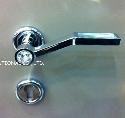 72mm Free shipping 2pcs handles with lock body+keys crystal glass high quality handle door lock room door lock