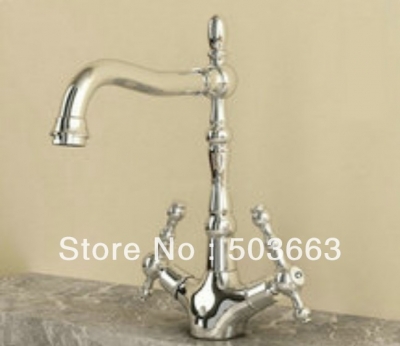 Brand NEW Concept Swivel Kitchen Faucet Polished Chrome Mixer Double Handles Tap CM0897 [Kitchen Faucet 1409|]