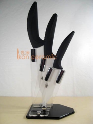 China Knives - 4pcs/Ceramic Knife Set, 4"/5"/6" with a Ceramic Knife Holder.(AJ-4DP-FB)