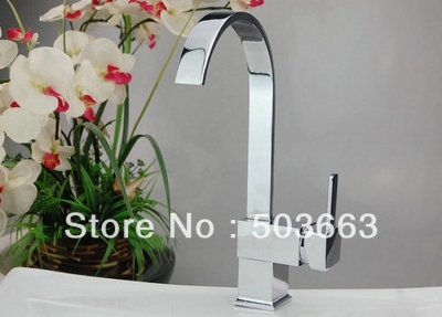 Free Ship Swivel Kitchen Faucet Polished Chrome Bathroom Mixer Brass Tap CM0890 [Kitchen Faucet 1589|]