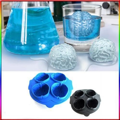 Ice Freeze Cube Silicone Tray Maker Mold Tool Brain Shape Bar Party Drink New