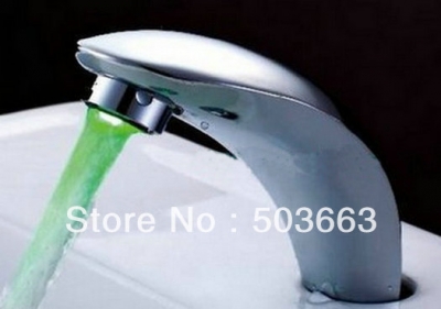 LED bathroom bathtub faucet&basin sink mixer tap 3 colors b8837 LED light spray bathtub faucet spout