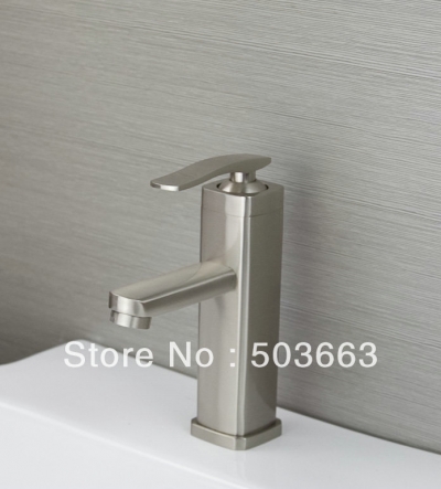 Luxury 1 Handle Nickel Brushed Bathroom Basin Sink Faucet Mixer Taps Vanity Brass Faucet L-A30