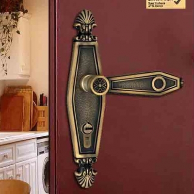Modeled after an antique LOCK Matte black bronze Door lock handle door levers out door furniture door handle Free Shipping pb49 [DOOR LOCK-Other 94|]