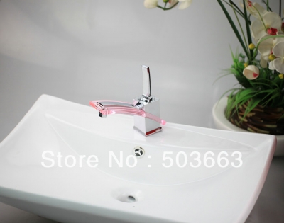 New Single Hole Deck Mount Bathroom Basin Faucet Chrome Glass Mixer Tap H-020