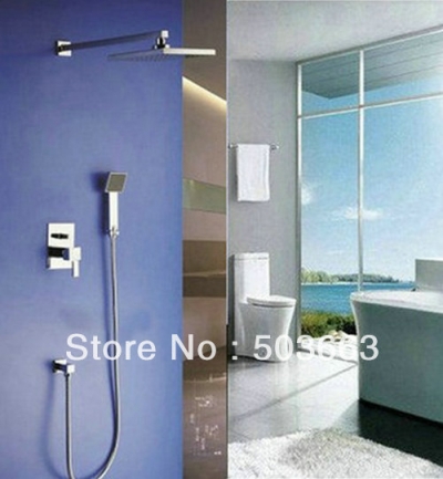 Wholesale NEW Bathroom Rainfall Shower Faucet Head Set Wall Mounted With Diverter S-650