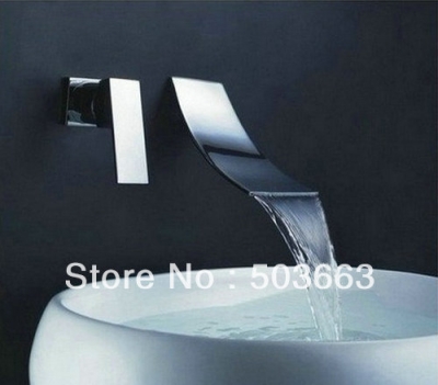Wholesale Wall Mounted Waterfall Spout Luxury Set Faucet Chrome Bathroom Mixer Tap S-602 [Shower Faucet Set 2372|]