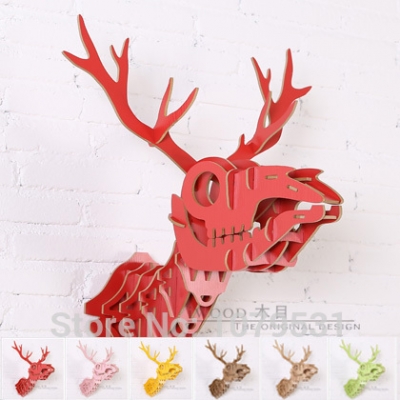 bone deer head,home decoration,wall art diy wooden craft wall decor wall stickers home decor,christmas decoration,wood animal [wall-decoration-7639]