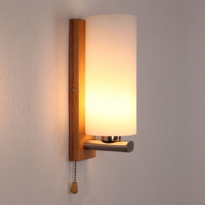 brief glass wall lamp bed-lighting bedroom solid wood wall lamp with switch single-head dresser mirror light bathroom lighting