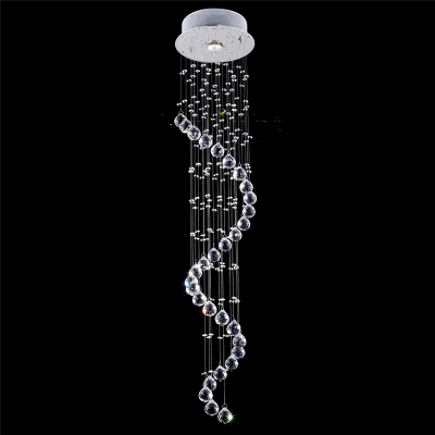 d25cm modern led spiral lustre crystal chandelier light fixtures long stair light for staircase el foyer living room