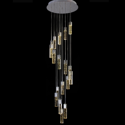 deco hanging lamps long led cone spiral pendant lamp for extra height stairwell library studio art decorative lighting luminaire [chandeliers-2418]