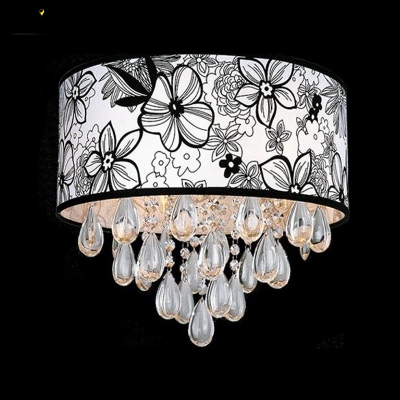 european style aisle led crystal ceiling light with black lampshade for dining room mc0590 for bedroom [crystal-ceiling-light-7292]