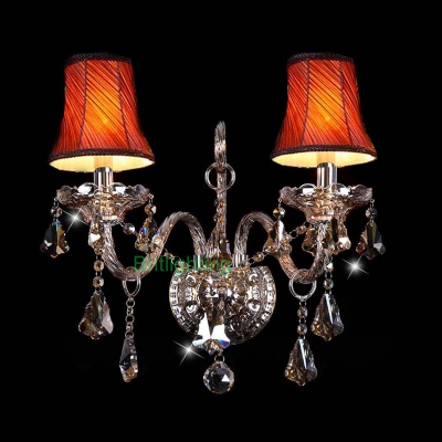 lamp elegant and modern blown murano glass wall sconces with fabric lampshade vintage sconces wall light crystal bathroom sconce [wall-lamps-2166]