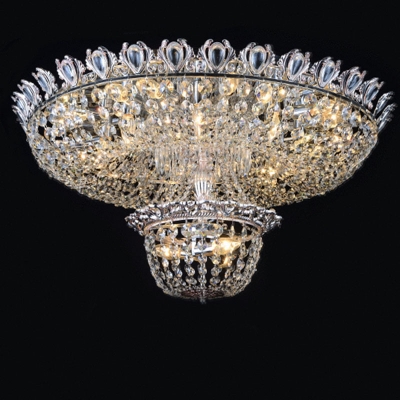 large 12 lights crystal ceiling light fixture surface mounted lustre de sala crystal light for bedroom with guarantee