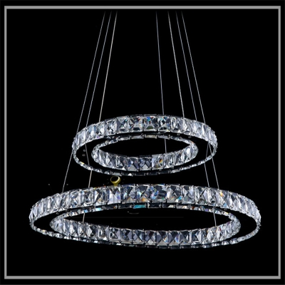 led crystal pendant light 2 rings suspension pendant lamp fast and [modern-pendant-light-6753]