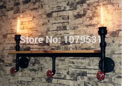 loft american vintage aisle industrial water pipe wall lamp,bar restaurant rh iron industrial pipes retro wall sconce lighting