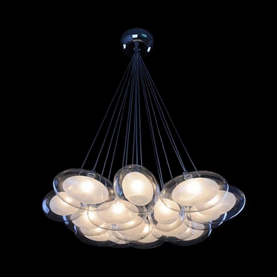 modern egg glass chandeliers light with 15 g4 led bulbs dinning study living room parlor room