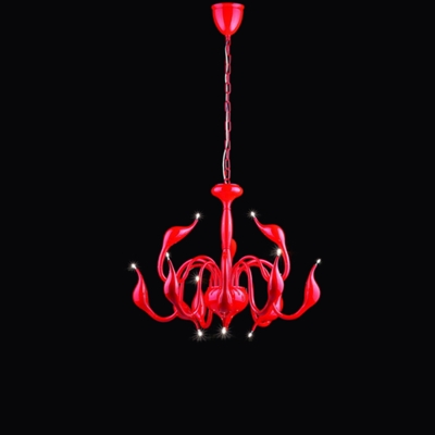 modern large swan chandelier light fixture 6 lights black silver red color swan suspension light for pendant style [modern-pendant-light-7200]