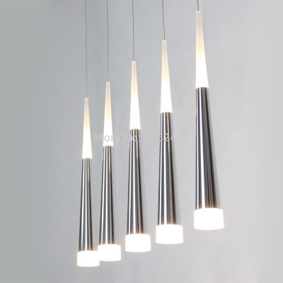 modern led pendant light long canopy dinning room light kitchen light transparent acrylic metal plating/110v-240v
