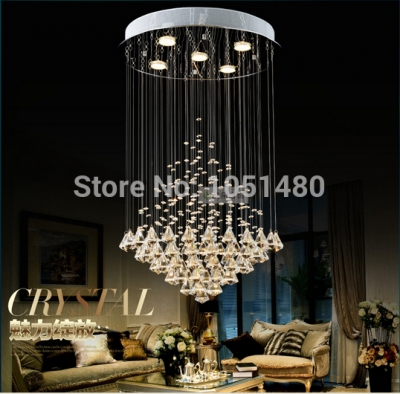 most popular dimamond crystal ball chandelier ceiling bedroom light , dia50*h100cm modern lustre cristal lamp [modern-crystal-chandelier-5319]
