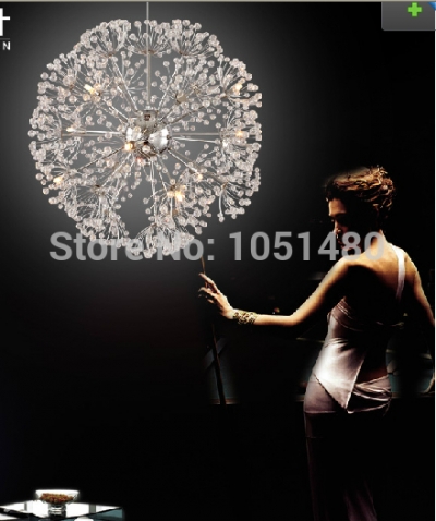 new north europen dandelion ball crystal pendant lights dinning room lamp bar light