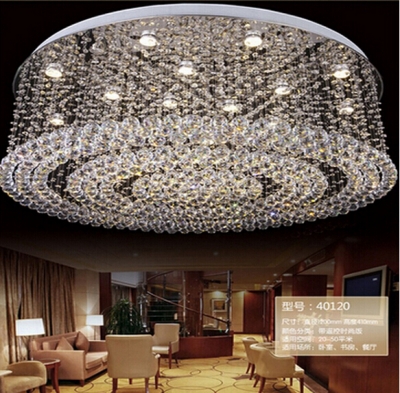 new round crystal lamp modern large chandeliers el lobby chandelier [modern-crystal-chandelier-4812]