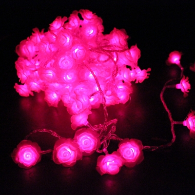 rose flower 4m 40 led battery led string light aa battery operated fairy party wedding christmas valentines flashing led strip