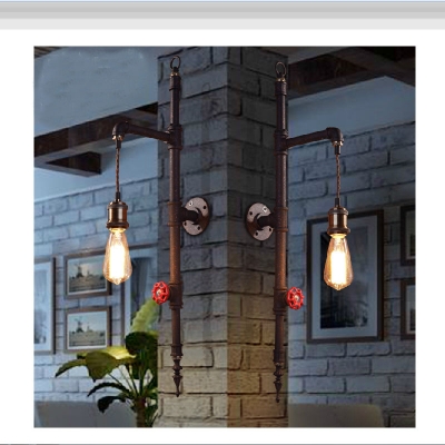 water pipe loft vintage retro wrought iron industrial wall lamp sconce pulley lamps e27 edison pendant lamp home light fixtures [10-vintage-iron-chandelier-6896]