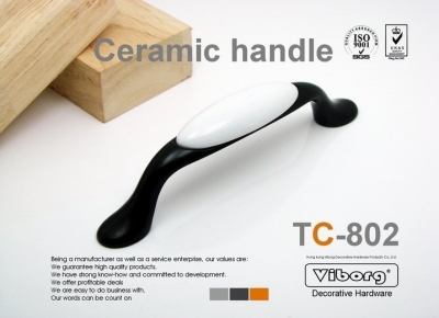 (4 pieces/lot) 96mm VIBORG Ceramic+Zinc Alloy Drawer Handles & Cabinet Handles &Drawer Pulls & Cabinet Pulls, T-802 [Ceramic Handle/knob 62|]