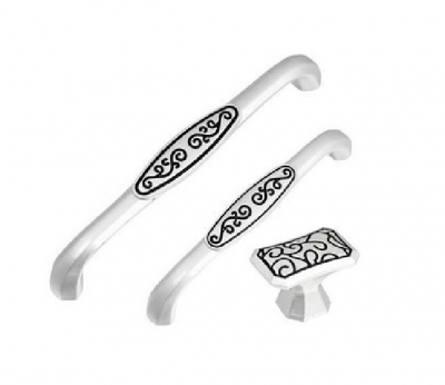 10Pcs/Lot New Cabinet Door Drawers Pull Handles Silver Black Engraved Designs( C.C:96mm L:108mm)
