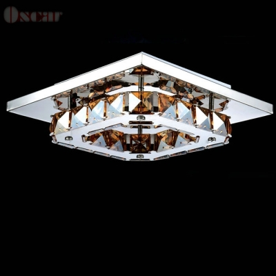 12w led ceiling light amber crystal lamp living room hallway lights bedroom balcony porch ceiling lamps ac85-260v lighting