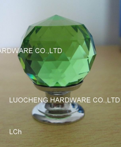20PCS/LOT FREE SHIPPING 30MM GREEN CRYSTAL KNOB WITH CHROME ZINC BASE [Crystal Cabinet Knobs 223|]