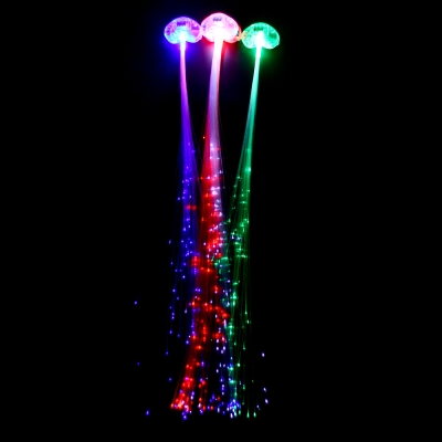 24 pcs/lot colorful glowing led braid,novelty decoration for party holiday,hair extension by optical fiber
