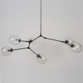 3/5/7/8/9 heads lindsey adelman lampshade glass pendant lights black gold bar stair dining room clear/smokey retro lamp fixtures