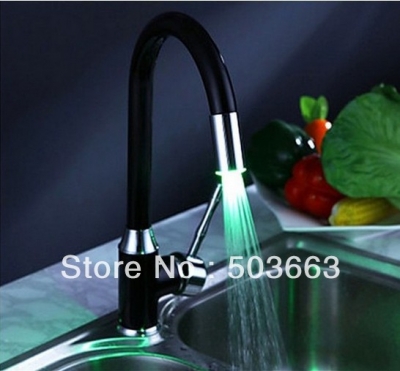 3 colors chrome sinish kitchen sink mixer tap faucet led faucet vanity faucet b-054 [Kitchen Led Faucet 1718|]