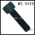 500pc din912 m2.5 x 25 grade 12.9 alloy steel screw black full thread hexagon hex socket head cap screws