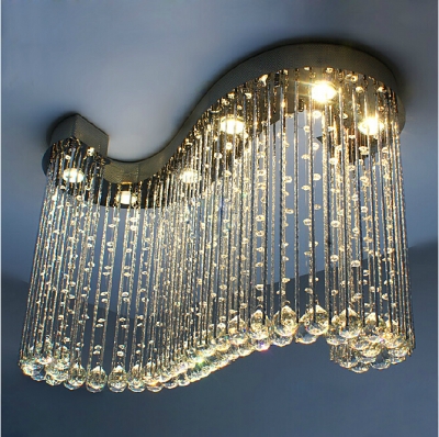6 light crystal chandelier lighting fixture small clear crystal lustre lamp for aisle stair hallway corridor porch light