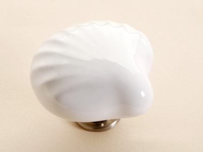 6Pcs Furniture Hardware Ceramic Modern Shells Kitchen Handle Drawer Knobs(Diameter:47mm)