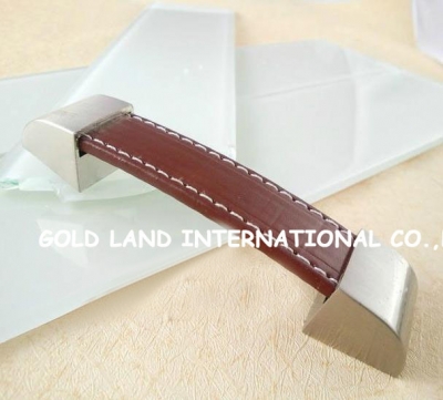 96mm Free shipping leather wardrobe and cupboard handle drawer dresser handle