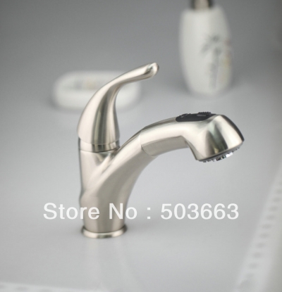 Brand New 1 Handle Nickel Brushed Finish Bathroom Basin Sink Faucet Mixer Taps Vanity Brass Faucet L-9018
