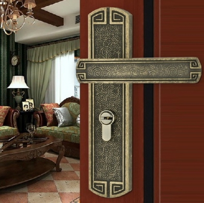 Chinese antique LOCK Green bronze Door lock handle door levers out door furniture door handle Free Shipping(3 pcs/lot) pb50