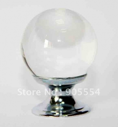 D25xH37mm Free shipping glossy crystal glass ball furniture drawer knobs