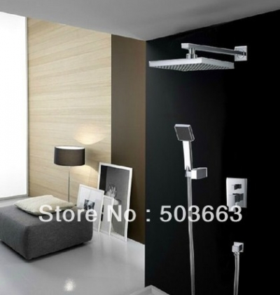 Hot ! Luxury free shipping shower set faucet bathroom brass chrome wall mounted rainfall b5513D