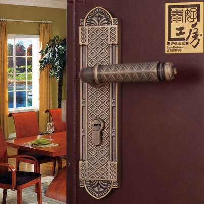 Modeled after an antique LOCK Antique brass Door lock handle door levers out door furniture door handle Free Shipping pb43