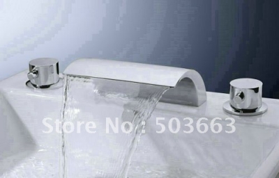 NEW Bathroom Brass Tap Sink Bath Tub Waterfall Faucet Chrome CM0506