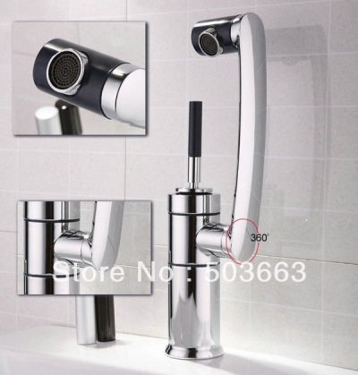 New Brass Bathroom Basin Sink Chrome Swivel Spray Mix Tap Sink Faucet YS3981